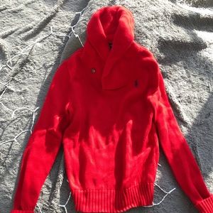 Red Ralph Lauren Sport Cowl Neck Sweater.